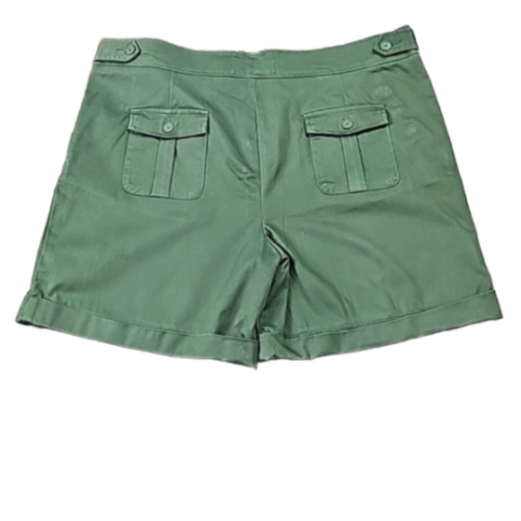 Sag Harbor Army Green Cuffed Shorts Size 16 - Picture 7 of 13